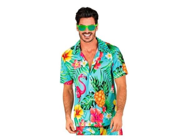 Lyseblå hawaii skjorte