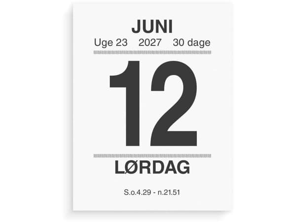 Brodyrkalender med split och baksidestext 2027