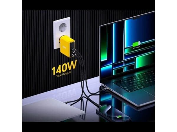 AOHI Magcube PD 140W 2x USB-C, 1x USB-A lader