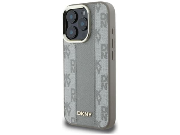 DKNY rutigt mönster MagSafe iPhone 16 Pro Max-skal - beige