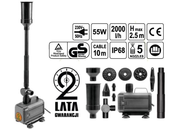 FLO dränkbar pump 55 W 2000 l/h 79931