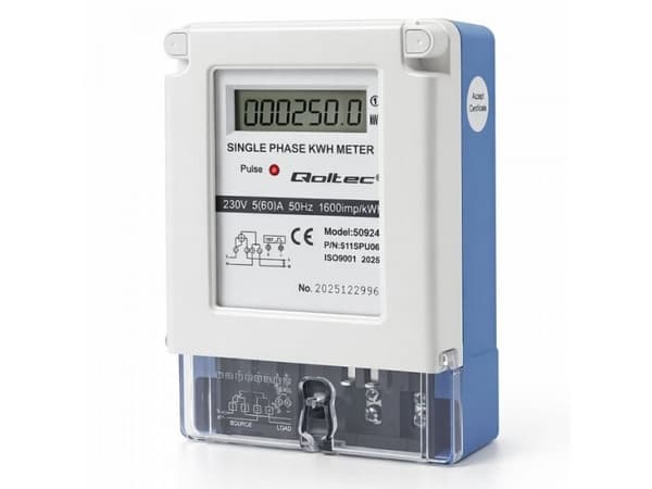 Enfasig elektronisk mätare 230V 60A LCD