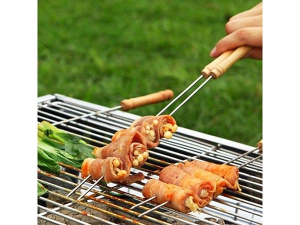 BBQ - vartaat puukahvalla pitkä 38 cm (4kpl)