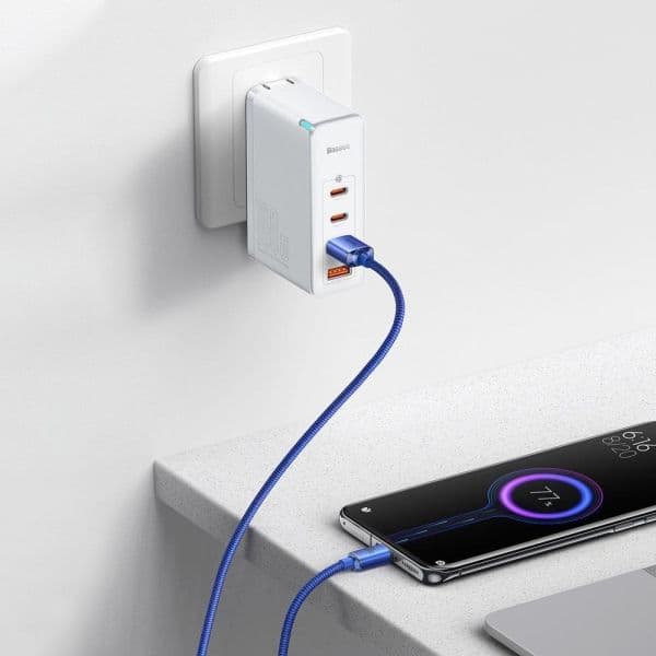 Baseus Crystal Shine USB-C-kaapeli, 100W, 2m (sininen)