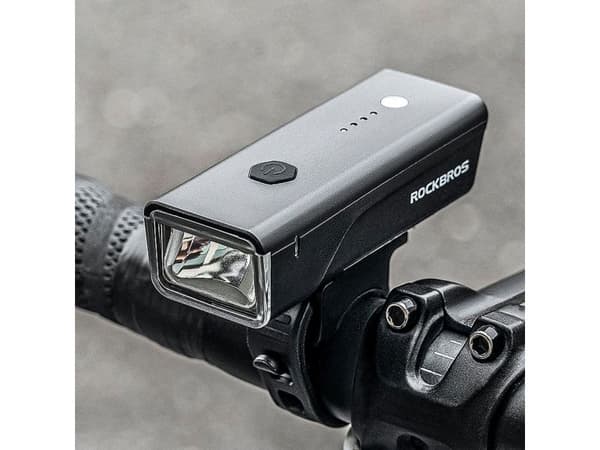 RockBros sykkel frontlys 260 lm + USB-C-kabel, 4 moduser