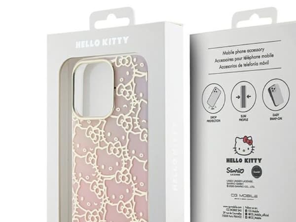 Hello Kitty hardcase för iPhone 13 Pro / 13 6,1" IML Gradient Electrop Crowded Kitty Head (rosa/rosa)