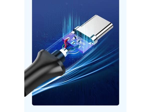 Denmen USB-A - USB-C 2 m USB-kaapeli Musta (D23T)