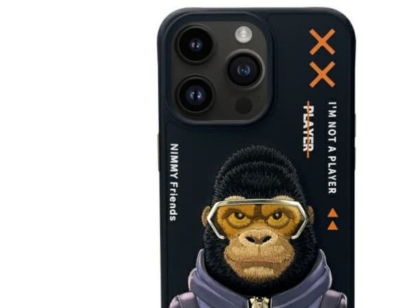 Nimmy Cool&Cute 2.0 ape-etui til iPhone 15 Pro - svart