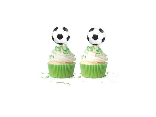Fodbold kagepynt, 12 stk