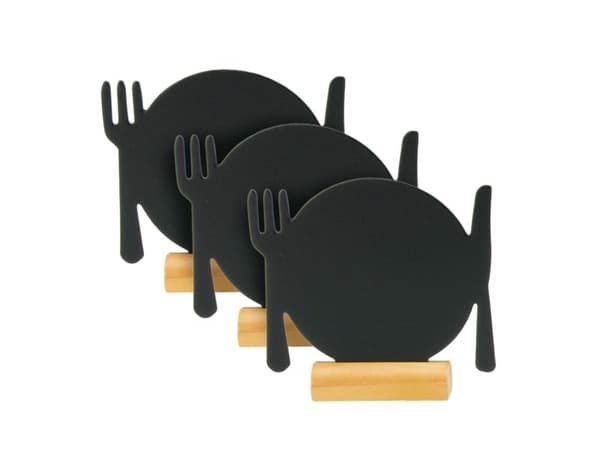 Securit® silhuett PLATE bordsskylt i svart