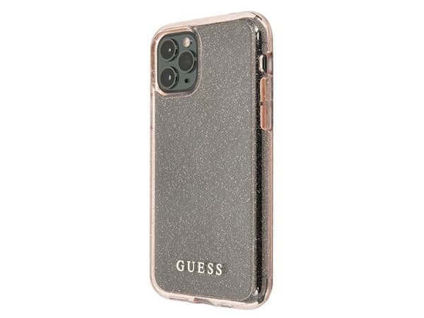 Guess GUHCN65PCGLPI iPhone 11 Pro Max rózowy/pink hard case Glitter