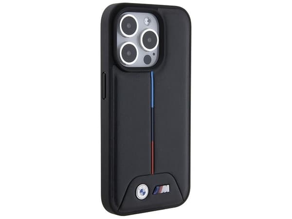 BMW Quilted Tricolor iPhone 15 Pro Case - Black