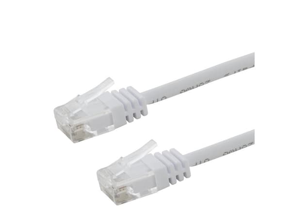 Deltaco U/UTP Cat6 AWG28 patchkabel 1,5 m hvit LSZH