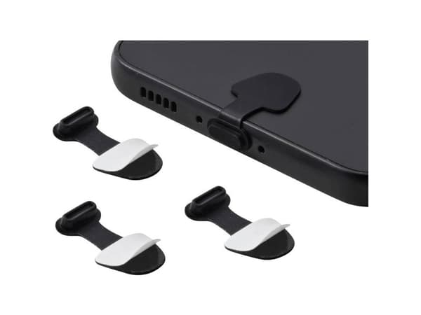 Renkforce USB-C® pölysuoja mobiililaitteille, 3 kpl/setti, musta