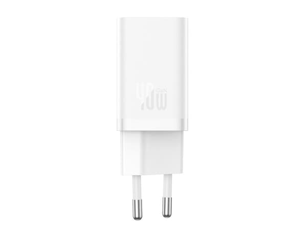 Baseus nätladdare GaN5 Pro 40W 2xUSB-C - vit