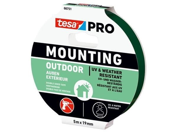 Tesa PRO monteringstejp klar 66751 UV 5 m x 19 mm