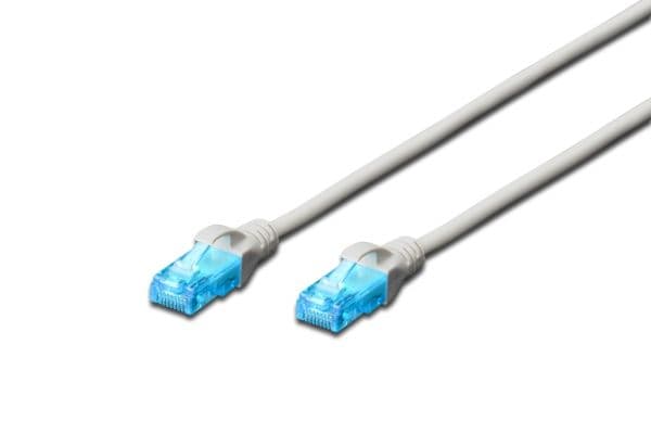DIGITUS - Patchkabel - RJ-45 (han) til RJ-45 (han) - 25 cm - UTP - CAT 5e - booted, knastfri - grå