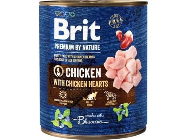 Brit Premium By Nature kylling & hjerter våtfôr 800 g