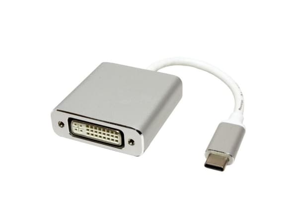 ROLINE 12.03.3205, 0,1 m, USB Type-C, DVI-D, Hankjønn, Hunkjønn, Rett
