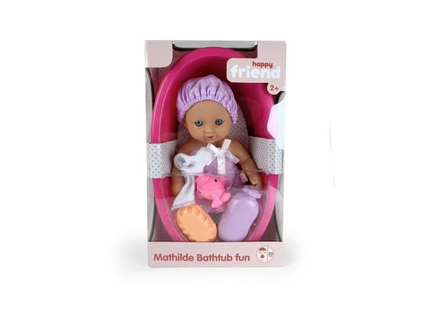 Happy Friend Mathilde-nukke 25 cm ja kylpyamme