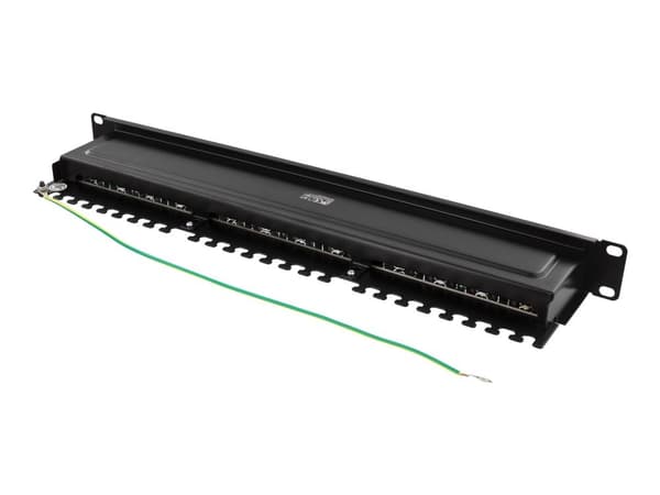 DELTACO PAN-201 - Patch-panel - rackmontering - CAT 6 - STP - RJ-45 X 24 - svart - 1U - 19"