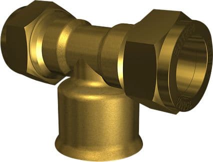 Conex 12x1/2" komp tee mf godkendt til pex og kobber