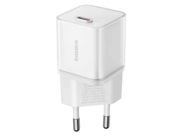 Baseus GaN5S 30W EU USB-C Wall Charger - White