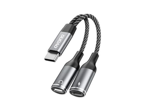 Dudao USB-adapter Dudao L13C+ 2-i-1 USB-C-adapter - grå