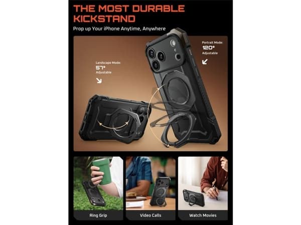 Hurtel Supcase UB Grip Mag MagSafe-etui til iPhone 17 Pro Max - Svart