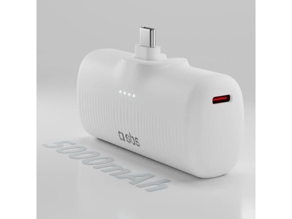 SBS TEBB5000PLUGWGRS, 5000 mAh, Hvit