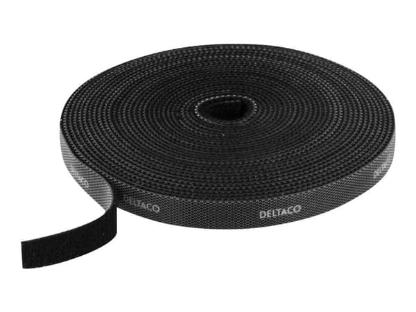 DELTACO CM05S - Kabelbinderrulle - 5 m - sort