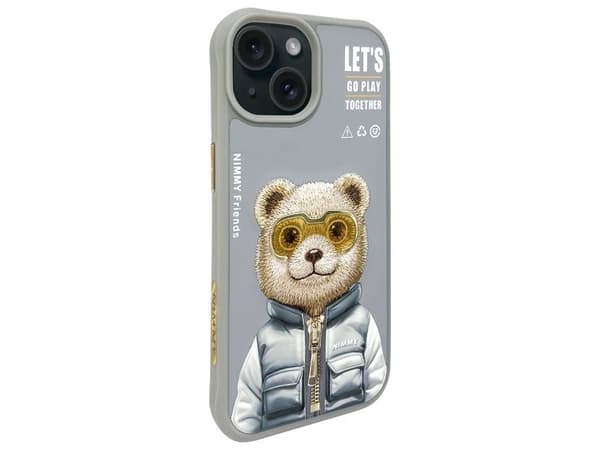 Nimmy Cool&amp;Cute 2.0 Bear Case for iPhone 15 - Gray