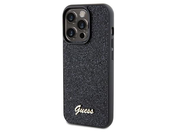 Guess Disco Metal Script-deksel for iPhone 14 Pro Max - svart