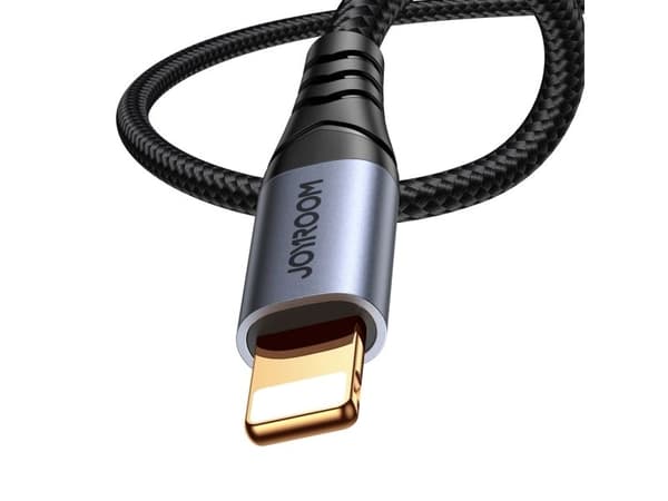 USB-kabel Joyroom Lightning till mini Jack 3,5 mm 1,2 m sort/grå (JYR874)