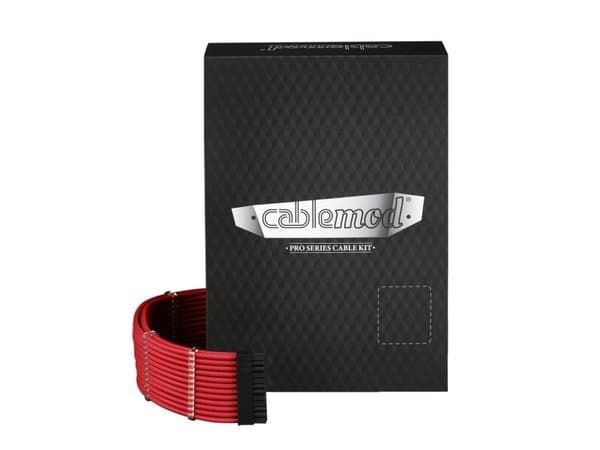 CableMod PRO Series ModMesh RT-Series - Strömkabelsats - formpressad - röd