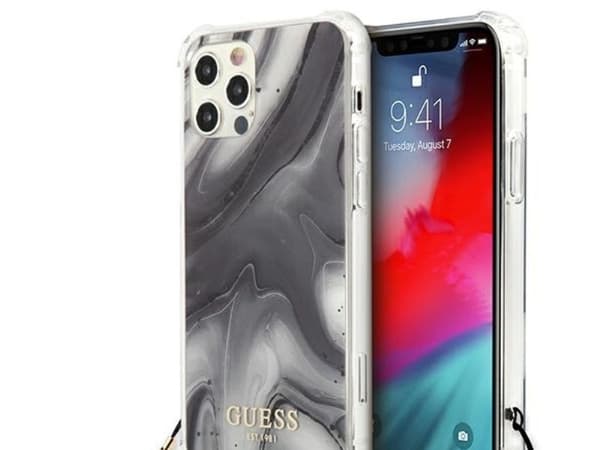 Guess GUHCP12LKSMAGR hardcase iPhone 12 Pro Max 6.7" grå/grå Marble Collection