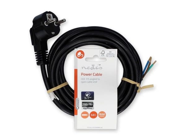 Nedis CEGL10700BK30, 3 m, CEE7/7