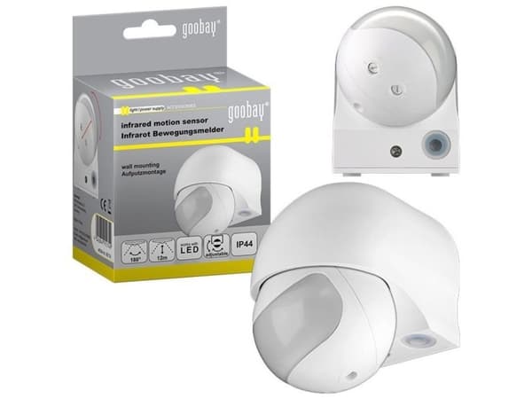 Goobay GBL3060, Infraröd sensor, Vägg, inomhus, Utomhus, Vit