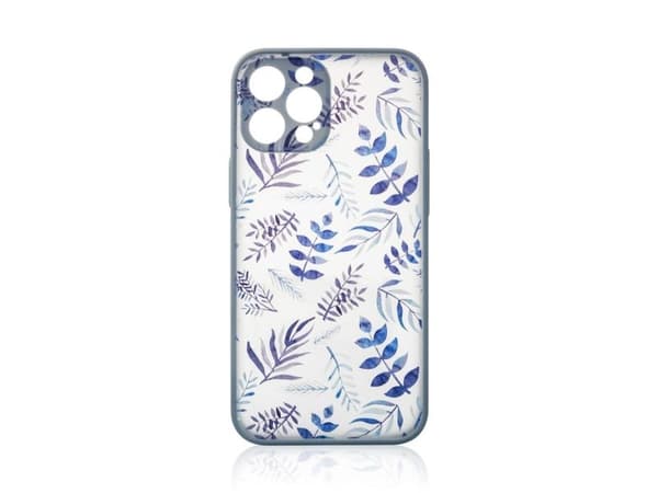 Designskydd till iPhone 12 Pro Max - blomsterfodral mörkblå