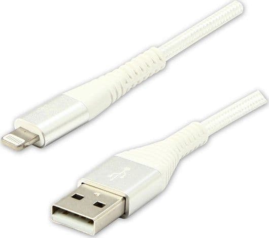 USB-kaapeli Lightning (USB-A-Lightning), 1 m, valkoinen