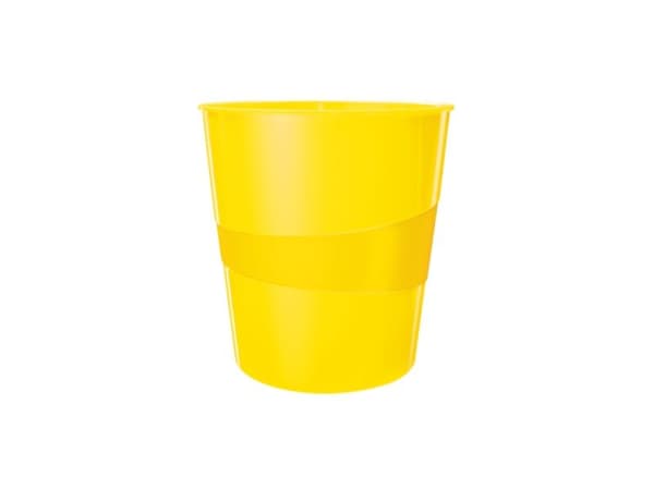 Papperskorg Leitz Plus 15 ltr. WOW gul - (6 st.)