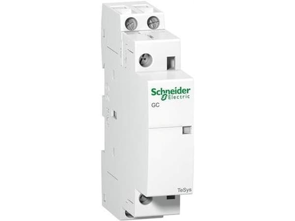 Modulkontakt 2polig, 25A kontrollspänning 230V AC, bredd 17,5mm