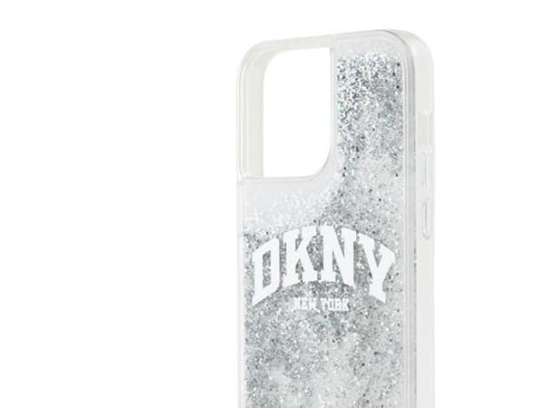 DKNY Liquid Glitter Big Logo fodral för iPhone 15 Pro - vit