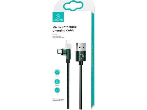 USB-kabel Usams USB-A til microUSB 1 m grønn