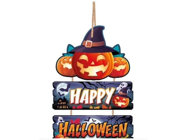 Hyvää Halloween skiltti