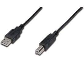 Alcasa USB 2.0 1.8m, 1,8 m, USB A, USB B, USB 2.0, Hankjønn/hankjønn, Sort