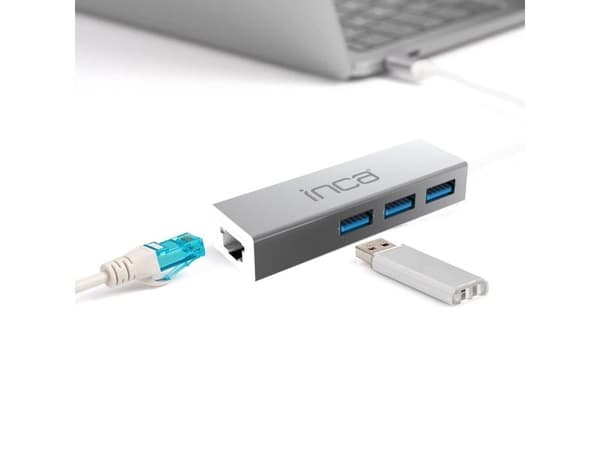 INCA-sovitin IUSB-03TX Ethernet > USB ja C-tyyppi 1000Mbit