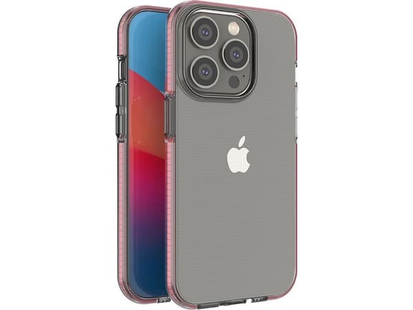 Spring Case-deksel til iPhone 14 Pro silikondeksel med ramme lys rosa