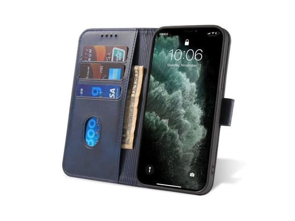Magnetdeksel elegant med klaff og stativfunksjon Poco M4 Pro 5G - Blå