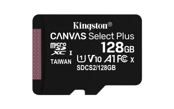Kingston Canvas Select Plus - Flashminnekort (microSDXC til SD-adapter inkludert) - 128 GB - A1 / Video Class V10 / UHS Class 1 / Class10 - microSD...